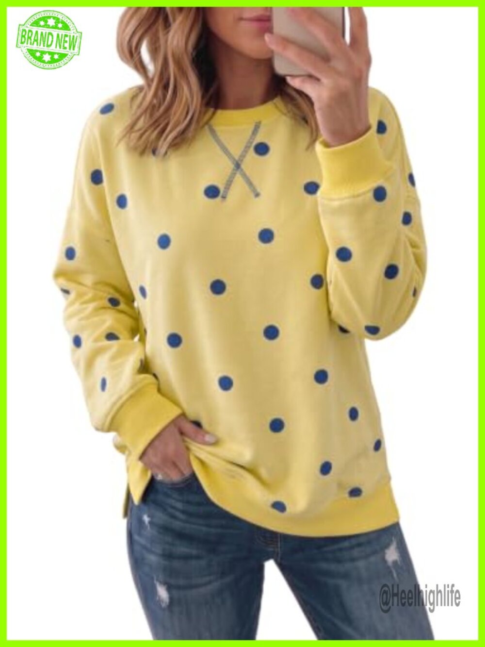 Womens Printed Crew Neck Sweatshirt Casual Long Sleeve Pullover Tunic Top